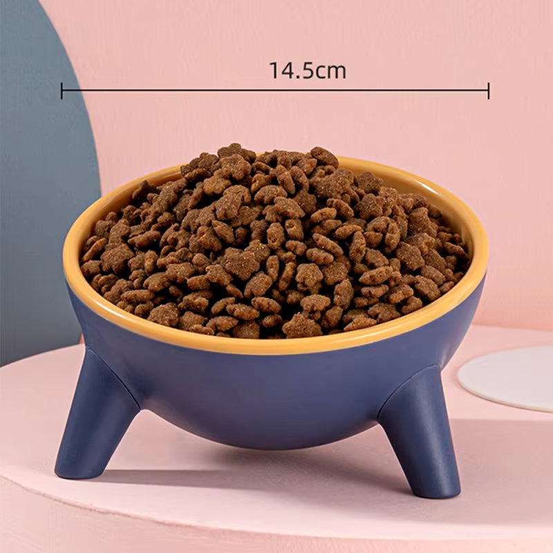 Fashion Cat Dog Bowl 15 Degrees Raised Plastic Cat Bowls Safeguard Neck Puppy Cat Feeder Non-Slip Crash Elevated Cats ​Food Bowl