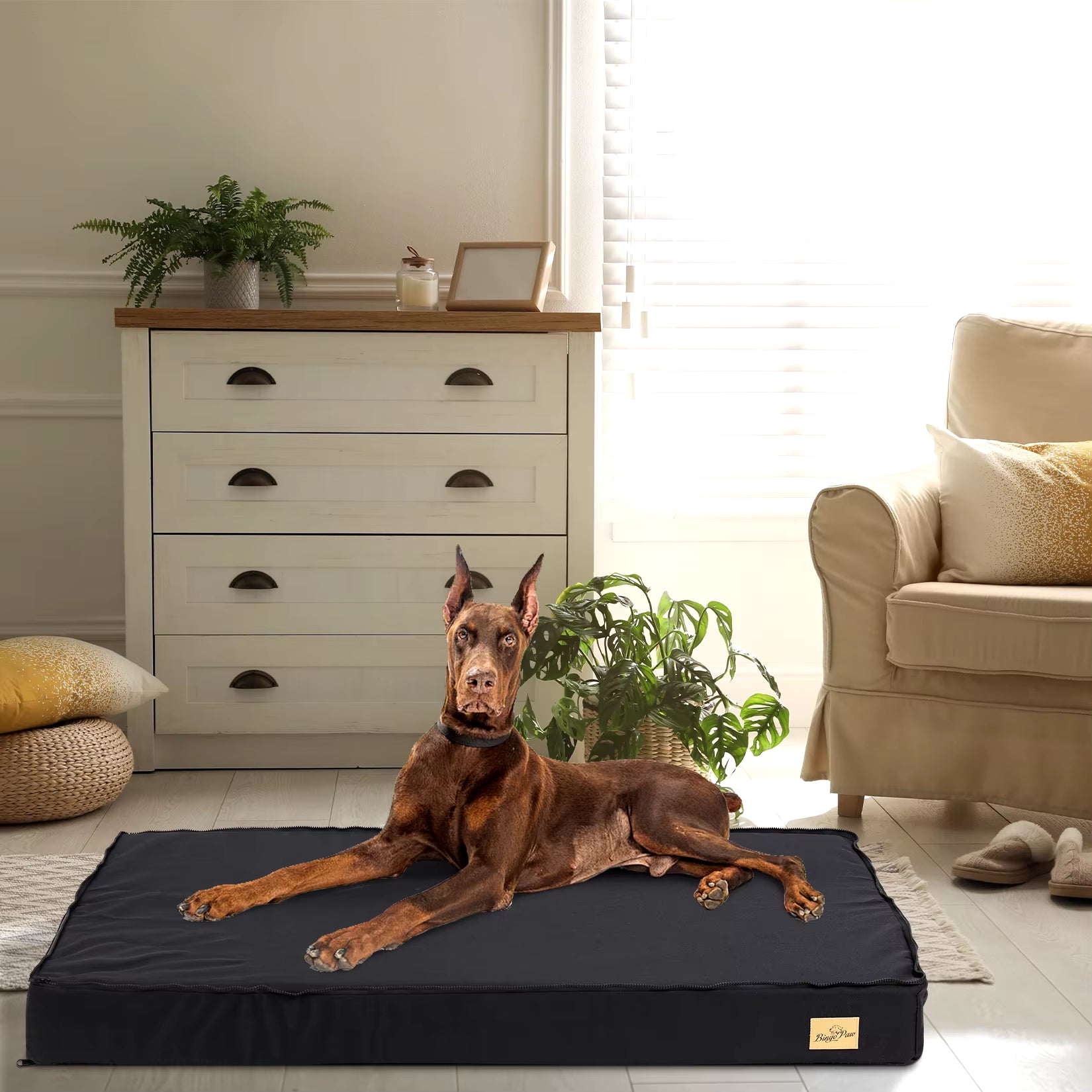 Dog Beds for Large Dogs, Orthopedic Dog Bed for Medium Large Dogs Waterproof Lining, and Non-Slip Bottom, Machine Washable