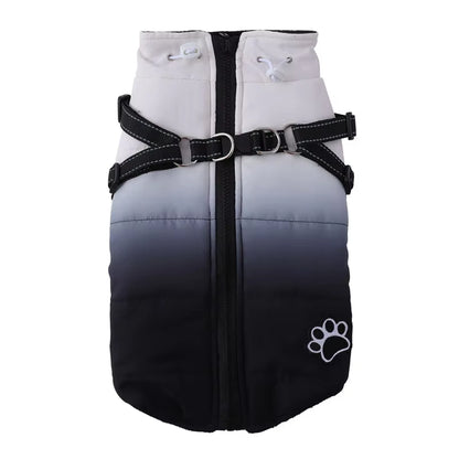 Fashion Color Dog Winter Jacket with Harness Reflective Warm Dog Snow Coat for Small Medium Dogs Cold Weather Vest Outfit