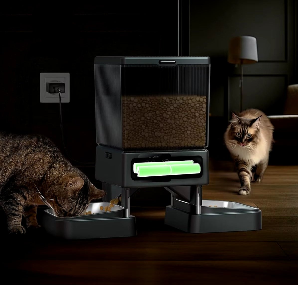 Automatic Cat Feeder for 2 Cats, 20 Cups/5L Automatic Cat Food Dispenser for Small Pets Indoor, Timed Cat Feeder for Dr