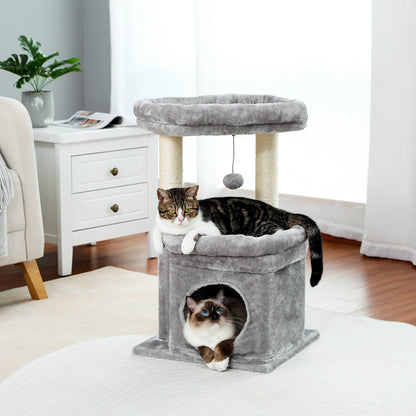 Small Cat Tree with Cozy Condo Cat Tower for Indoor Natural Sisal Cat Scratching Posts Scraper for Cats Accessories Pet Cat Toys